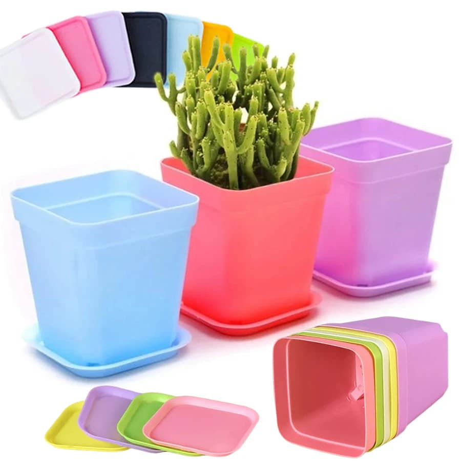 6/24pcs Plastic Flower Pots, Lightweight Containers for Seed Germination, Seedling Transplant & Small Herb Cultivation XJM