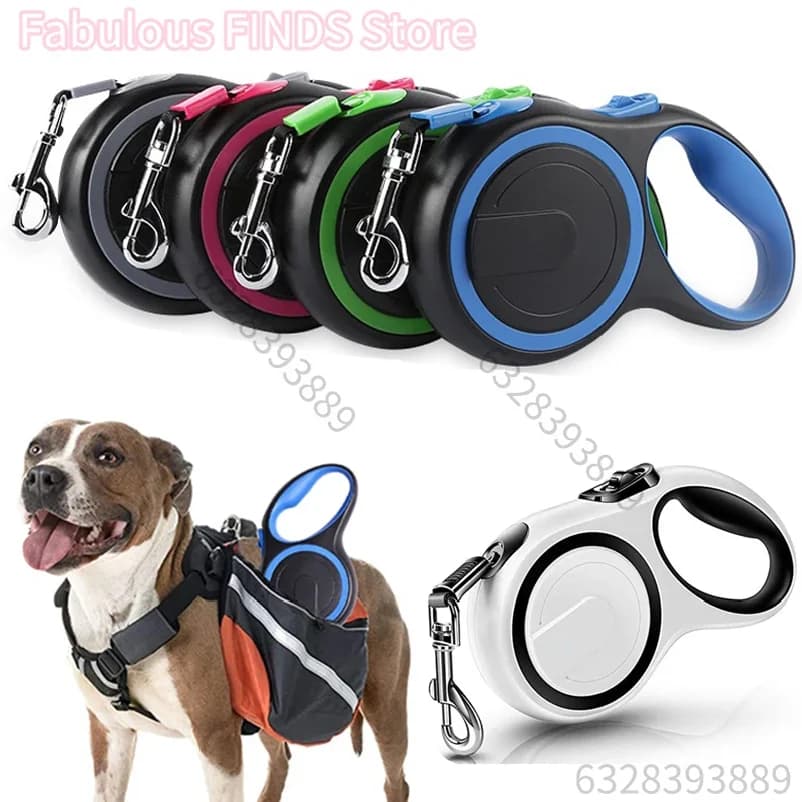 3/5/8M Pet Dogs Extending Leash Durable Nylon Automatic Retractable Doggy Leash Leads for Small Medium Large Dog Walking Supplie
