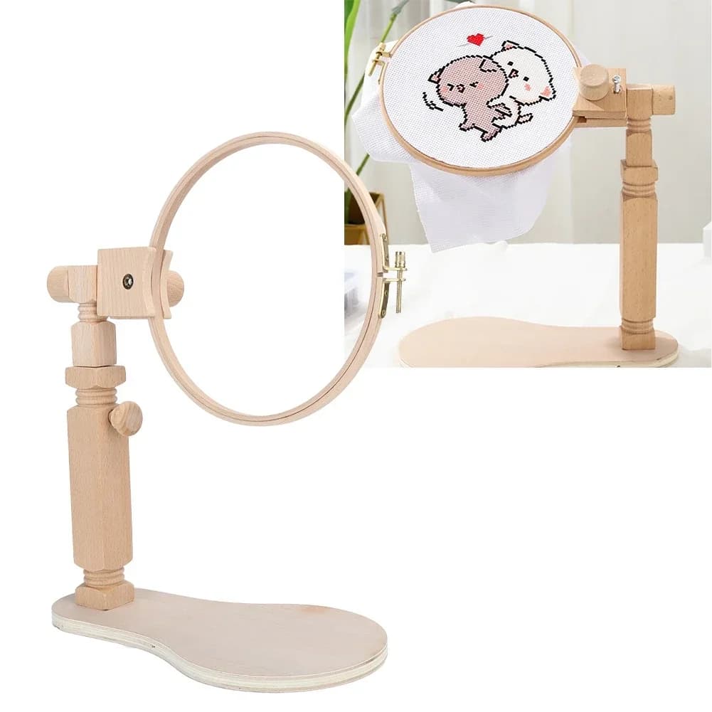 Supporto per telaio in legno da ricamo Set punto croce Telaio ad anello Strumenti per cucire regolabili