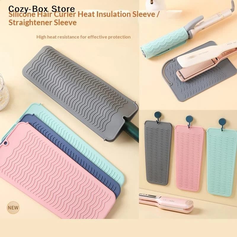 [ZY]1Pcs Silicone Heat Resistant Pad Pouch Storage Bag Insulation Mat For Hair Straightener Heat Curling Stick Curler Cover[ZY]