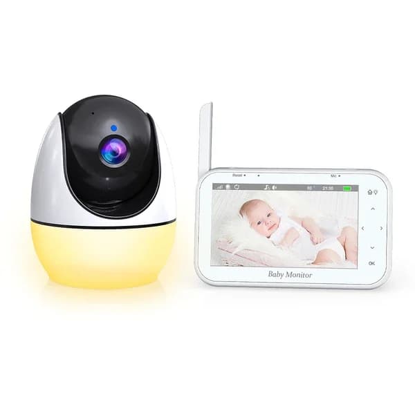 Monitor per Bambini PSABM200S con Rilevamento Movimento e Temperatura, Opzione Micro SD (4-32GB), Schermo IPS da 4,3 Pollici, Visione Notturna IR, Video e Audio Dual HD