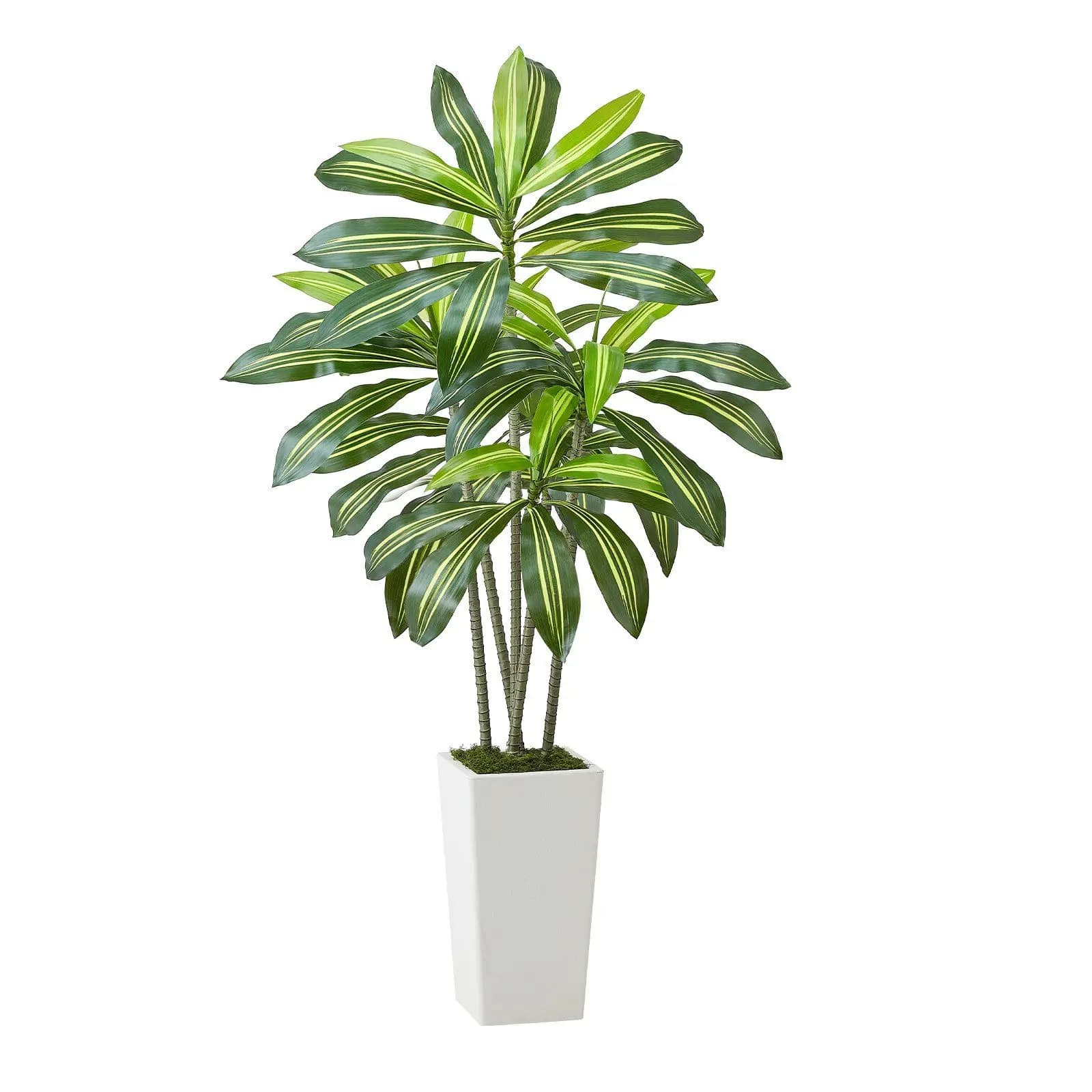 Artificial Dracaena Tree 5 foot fake palm plant with white flower Silk floor decoration for home office and interior of living room