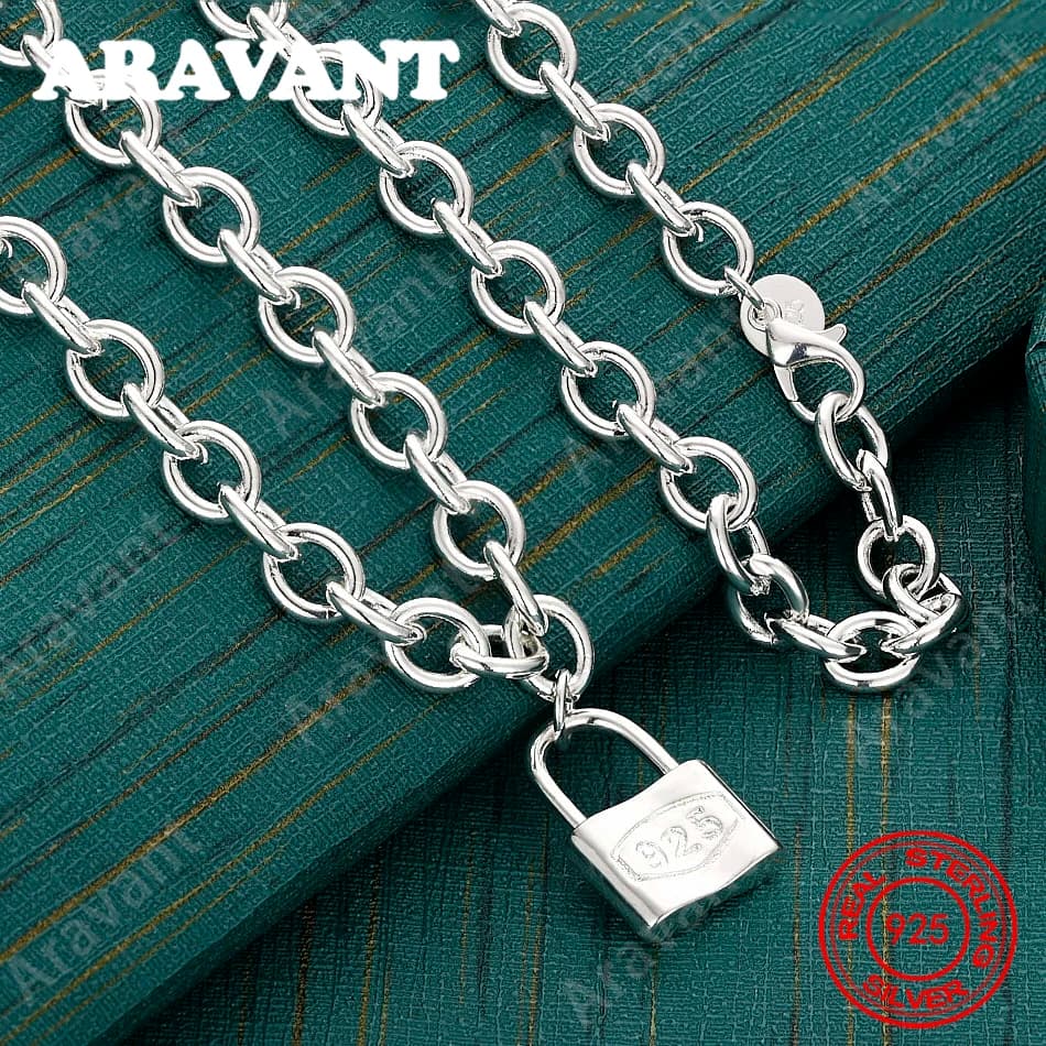 Collana con catena circolare con chiusura quadrata in argento sterling 925, accessorio quotidiano per le donne, gioielli semplici ed eleganti