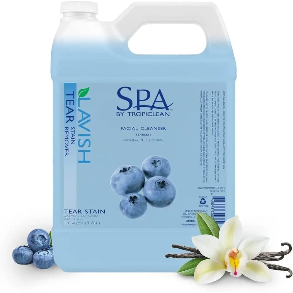 Shampoo per Cani al Profumo di Bacche: Rimuovi Macchie Lacrimali, Elimina Odori, Sbiancante, 1 Gallone, Prodotto negli USA