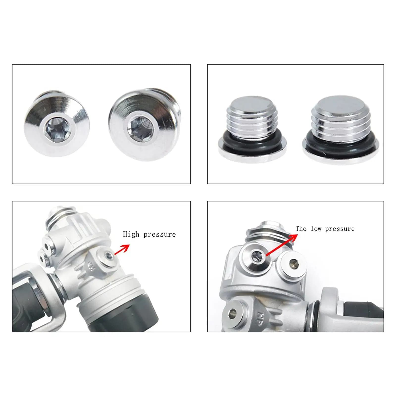 Premium Copper Diving Regulator Plug Rubber O-ring Leakproof Adapter for Portable Scuba Regulator Bag