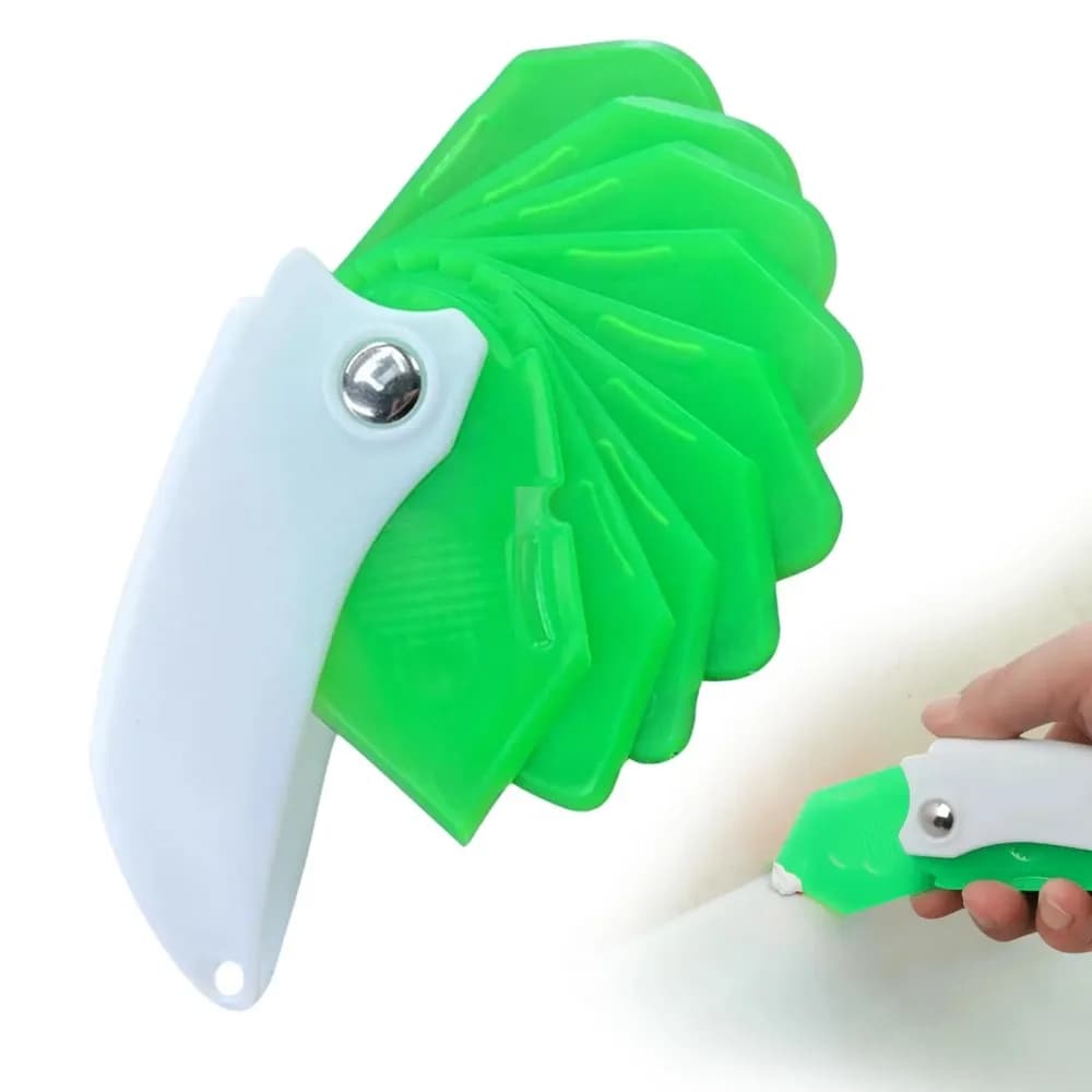 Portable 9-in-1 Foldable Scraper Multi Shape Blades Car Film Installation Tool For Glue Label Decal Residue Household Cleaning