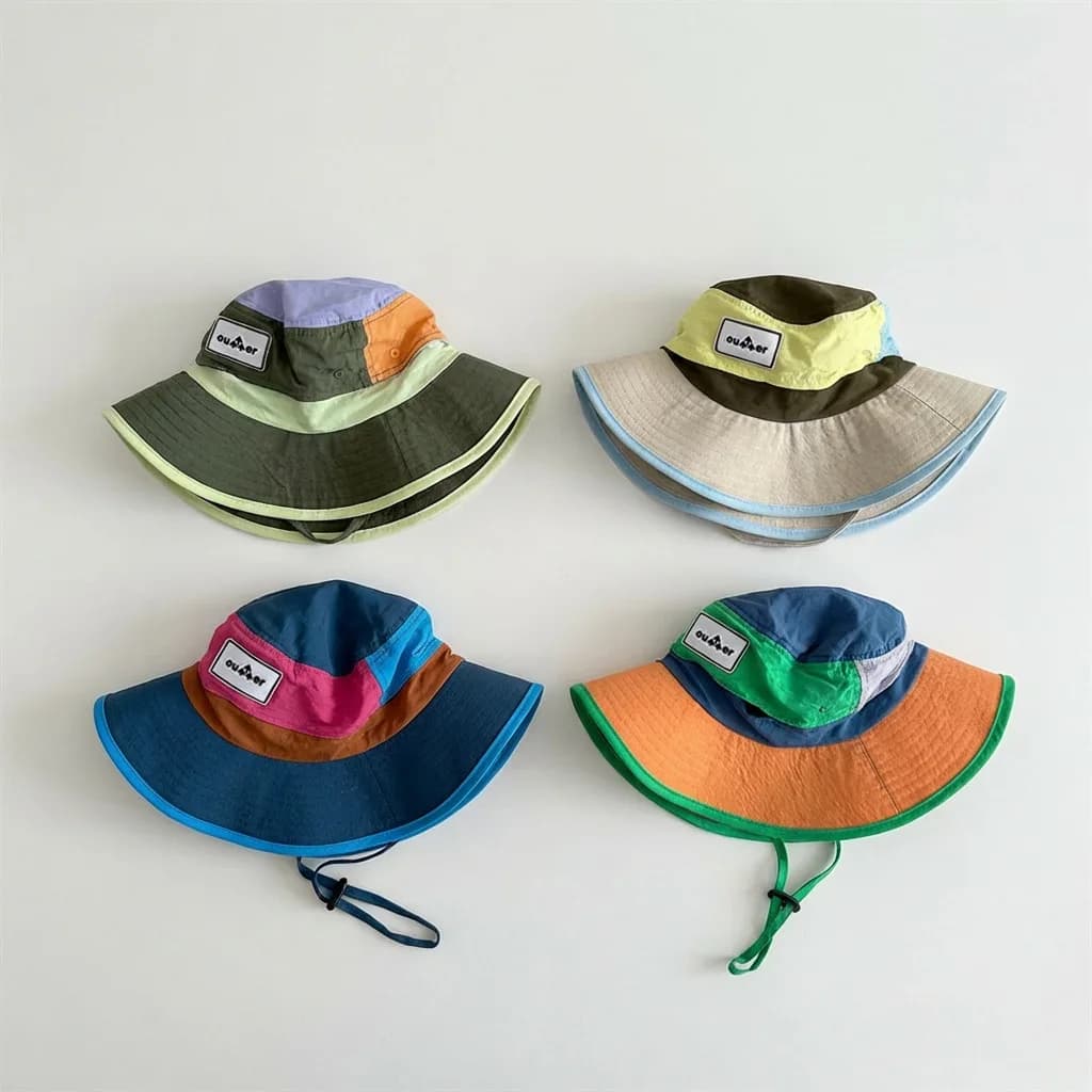 Cappello da Pescatore Coreano per Bambini, Asciugatura Rapida, Protezione Solare Estiva, Impermeabile, 3-7 Anni