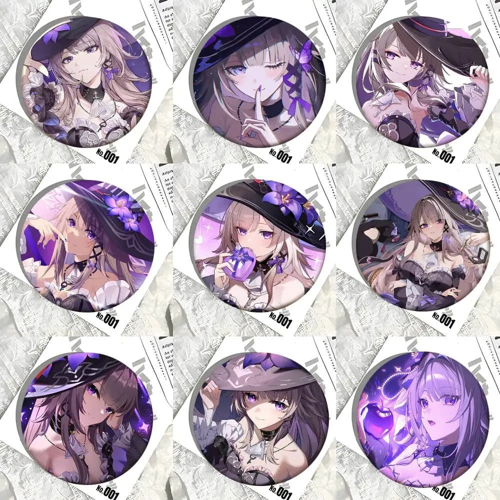 Hot Game Honkai Star Rail The Herta Round Badge Creative Brooch Clothing Backpack Accessories Lapel Pin