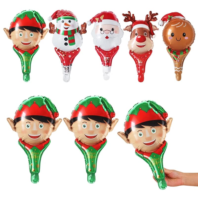 5 Pz/pacco Elfo Stile Di Natale Palloncino Palmare FAI DA TE Festival Atmosfera Decorazione Puntelli Di Natale Capodanno Fornitura Del Partito Regalo ZYF