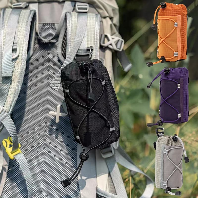 #1Pc Camping Travel Kettle Bag Outdoor Sports Backpack Arm Bag Mobile Phone Hanging Bag Hiking Water Bottle Storage Pouch Expand