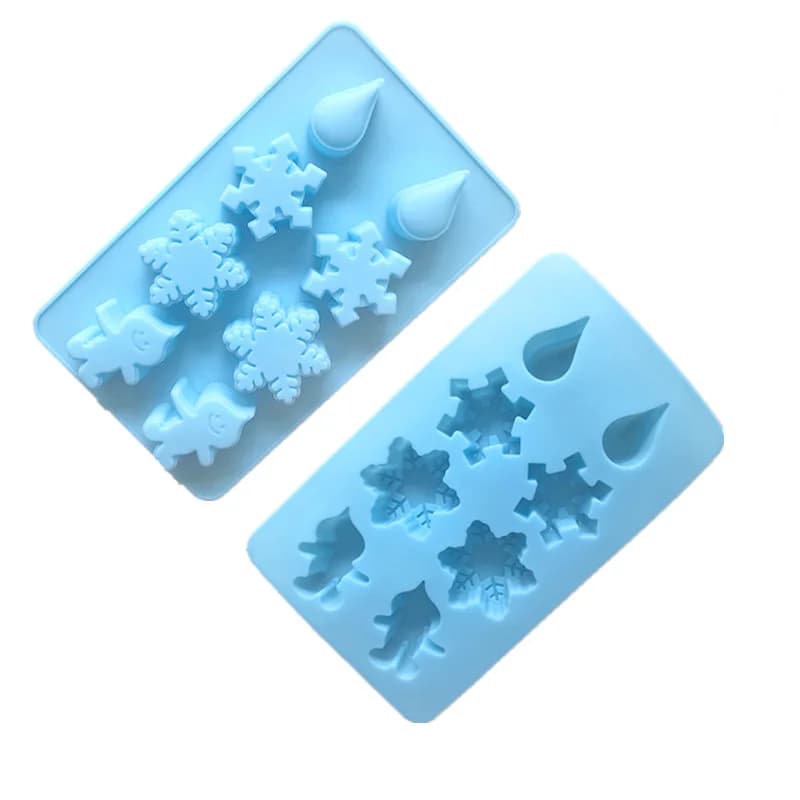 8 Stampo per cioccolato in silicone con pioggia e fiocco di neve, stampo per griglia di ghiaccio XG163