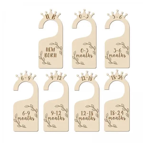 6x 7Pcs Baby Clothes Size Hanger Organizer ,Clothes Organizers with Sizes ,Baby Closet Dividers for Closet ,Wardrobe