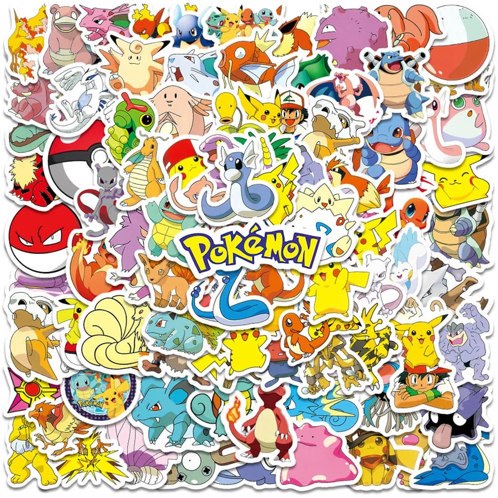 10/30/50/100 Pezzi Adesivi Kawaii Pokemon Cartoon Pikachu Charmander, Divertenti Adesivi Anime Graffiti per Laptop, Telefono, Valigie