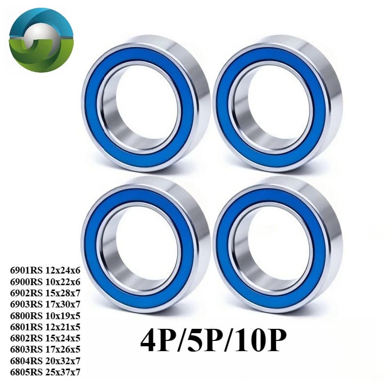 4/5/10PCS 6901RS 12x24x6mm Bicycle Pivot Repair Parts Ball Bearings Blue Sealed 6900 6902 6903 6800 6801 6802 6803 6804 6805 2RS