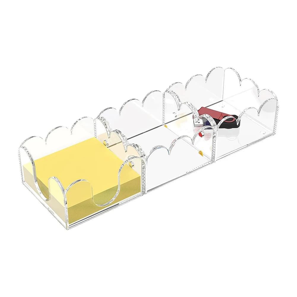 Porta note adesivo magnetico in acrilico 3 in 1: organizer moderno per un set di supporti per appunti adesivi con porta graffette magnetico ordinato