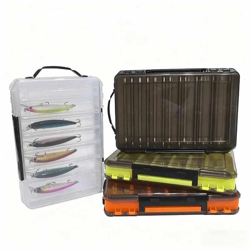 Double Layer Lure Box Fishing Tackle Storage Case for Minnow Spoon Squid Jig Lures Fishing Accessories