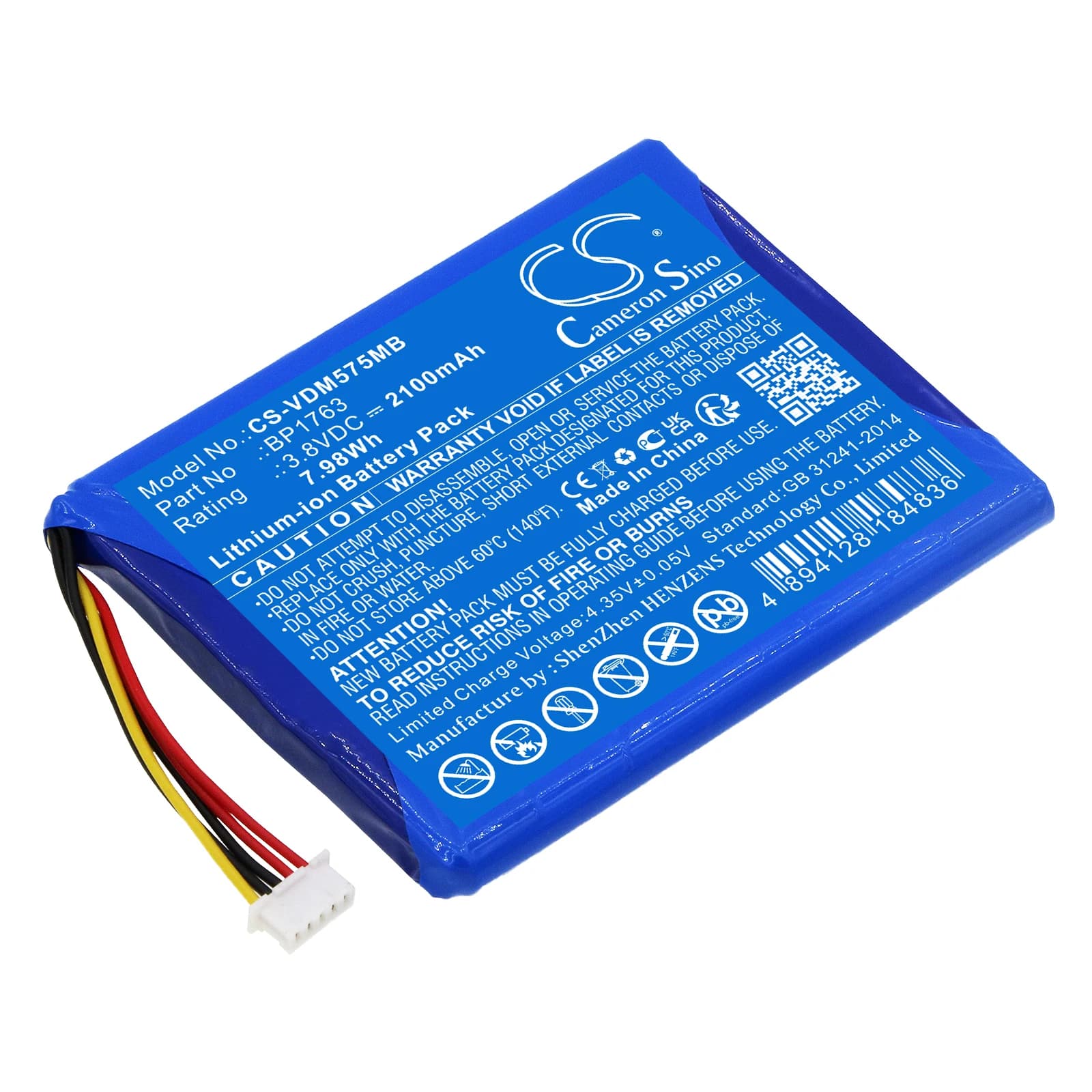 Batteria per babyphone agli ioni di litio per Leapfrog, 3,8 V, 2100 mAh, modelli compatibili: Baby monitor video LF2423