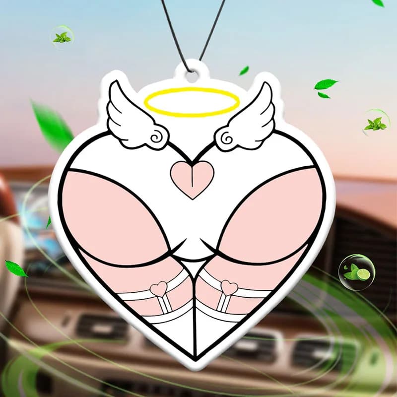 Profumo per Auto Unisex con Fragranza di Fresia e Pera Inglese (Tendenza Internazionale), Deodorante per Ambienti Non Tossico | Oli Essenziali Naturali e Pastiglie per Aromaterapia (Noroali/Pompelmo/Cedro) | Tipo Sospeso e Utilizzabile Come Clip per Ventilazione | Fragranza a Lunga Durata per 60-90 Giorni | Deodorizza e purifica l'aria | Adatto per l'uso in auto, case, armadi e bagni. | Design di Animazione Cartoon | Stessa Fragranza dei Prodotti d