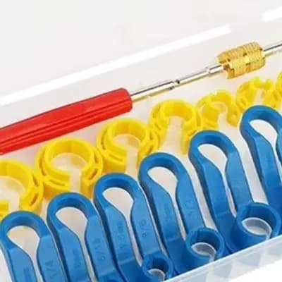 Set di 16 attrezzi per la disconnessione rapida dei tubi del carburante con estrattore di valvole per auto, camion, SUV, kit di riparazione per tubi del radiatore e del riscaldatore AC.
