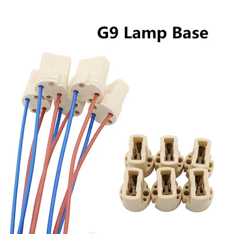 2/5 pz G9 Base Della Lampada con fili del cavo Ceramica G9 tipo lampada alogena Portalampade Luci A LED Convertitore Lampadina Base 200mm