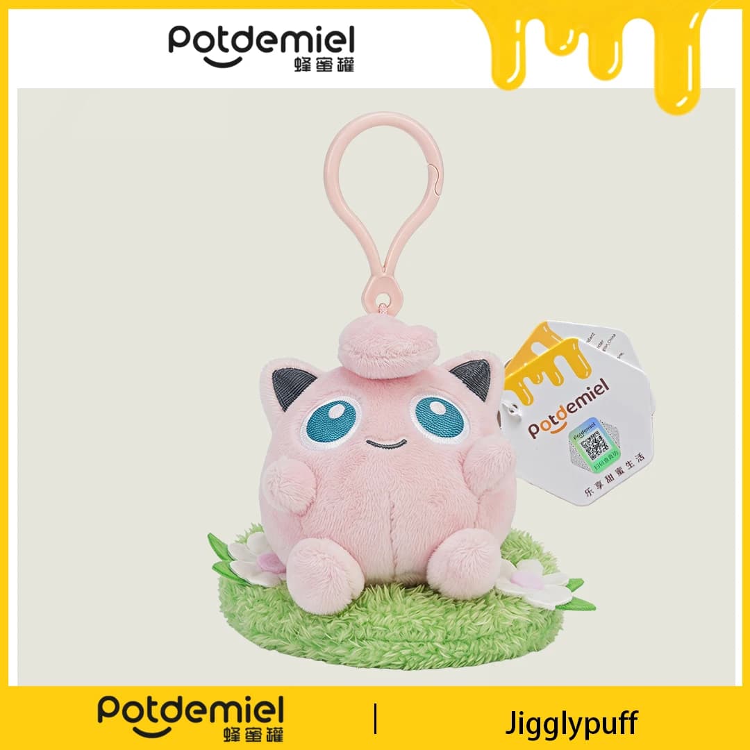 Potdemiel Pokemon Jigglypuff Stuffed Keychain Plush Doll Bag Pendant Purse Charm Backpack Ornament Keyring Fans Gift Kids Adults