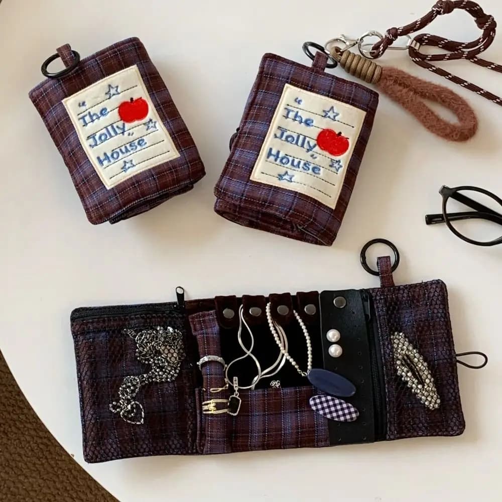 New Portable Passport Bag with Hook Cloth Passport Holder Multifunctional Jewelry Bag Outdoor Travel