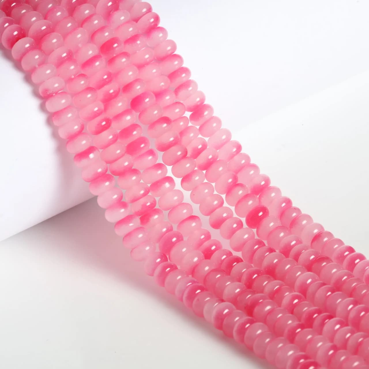400pcs 5x8mm Jade Color Abacus Glass Beads Spacer Beads For DIY Bracelet Necklace Handmade Beaded Jewelry Making Loose Supplies