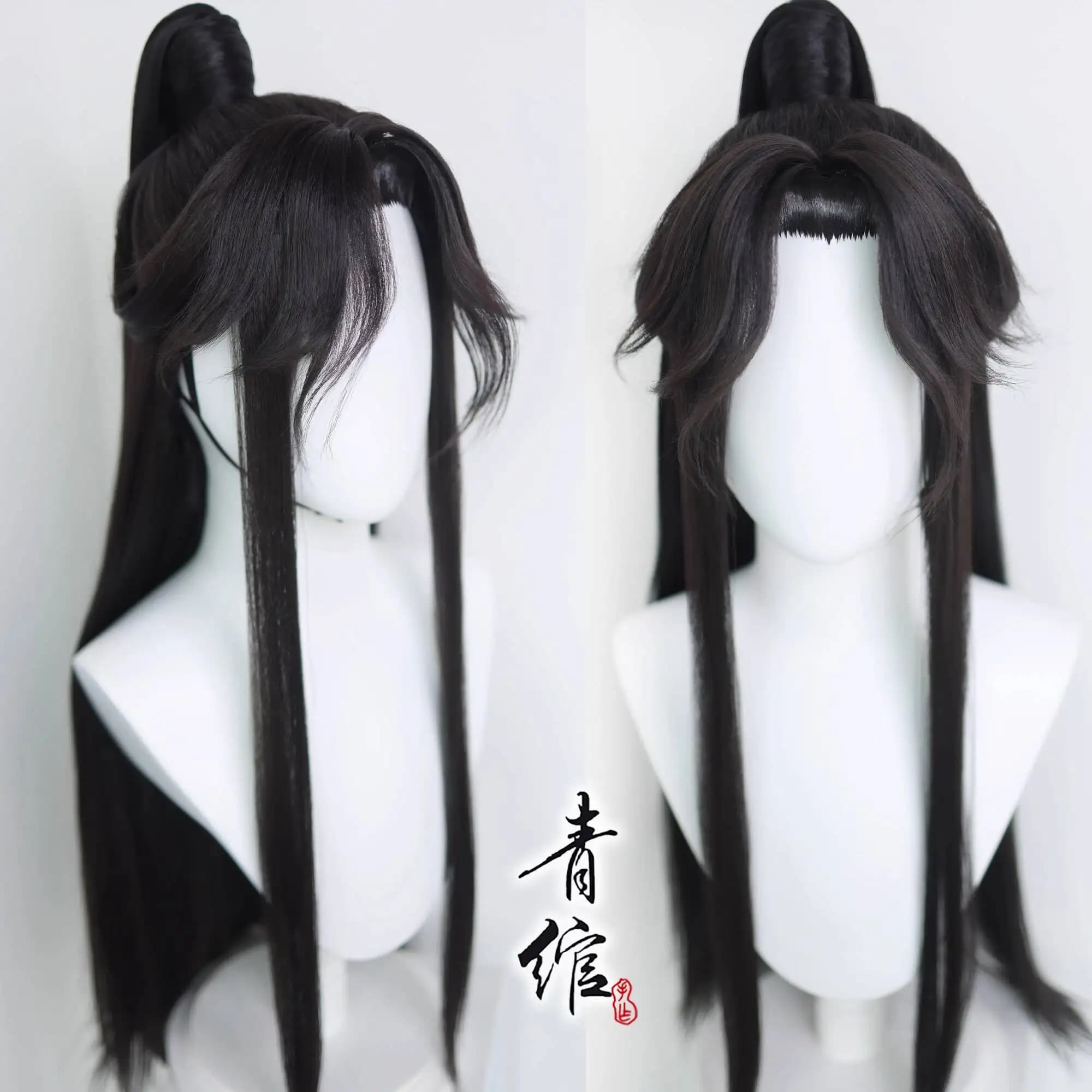 Stile antico Comico Hanfu Montaggio superficiale Modellazione Cos Parrucca Chu Wanning Mu Ziqi Xie Lian Copertura parrucca Coplay Halloween