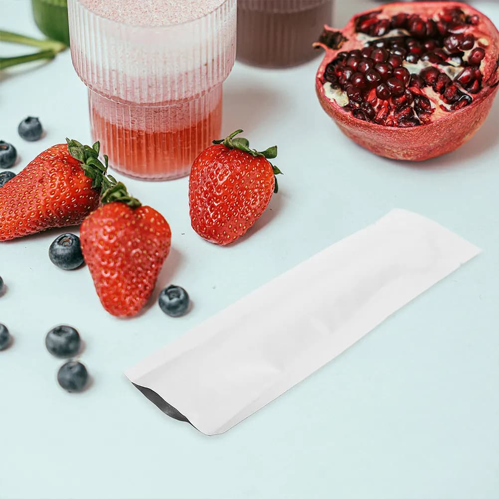 100Pcs Protein Powder Packaging Bags Heat Sealable Reusable Aluminum Foil Food Vacuum Sealer Bags for Snacks Storage