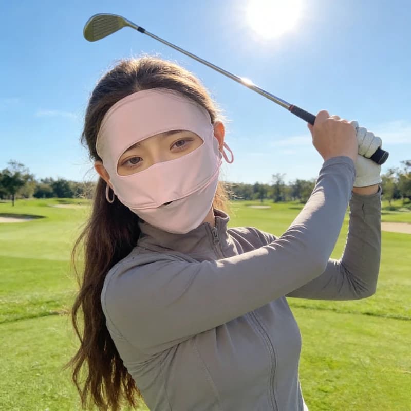 Summer mask for sun protection and UV rays for women, in icy silk for cycling and driving, covering all face