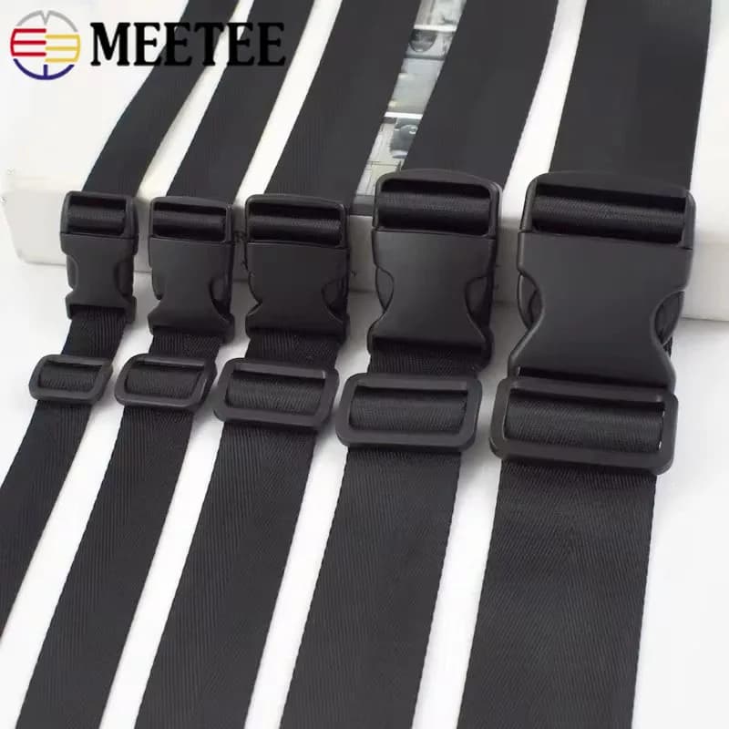 1-5Set 20-50mm Tessitura in nylon Fibbia a sgancio laterale in plastica Tri Glide Chiusura per cursore della cinghia della borsa Regolare il gancio Collare per animali domestici Accessori