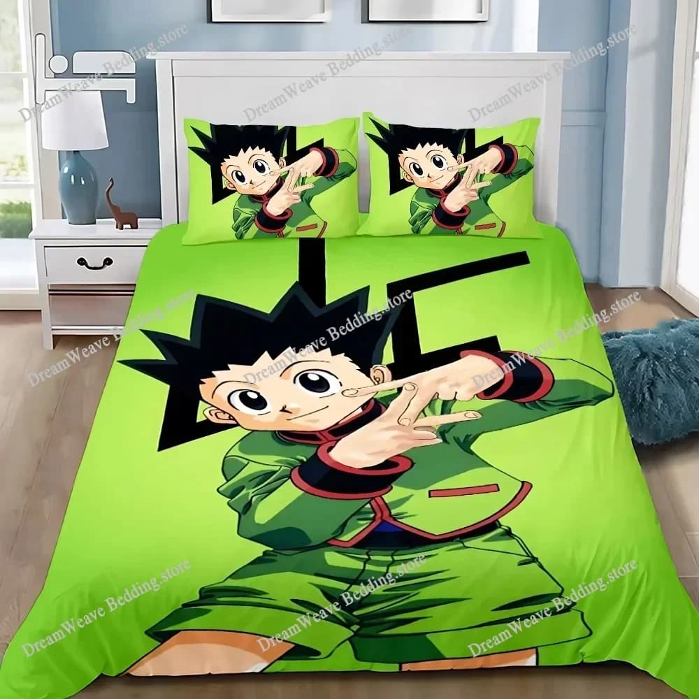 Set di Biancheria da Letto Stampato in 3D Anime Hunter X Hunter, Copripiumino per Camera da Letto, Piumino Singolo, Matrimoniale, King Size, Coperta, Tessili per la Casa 963