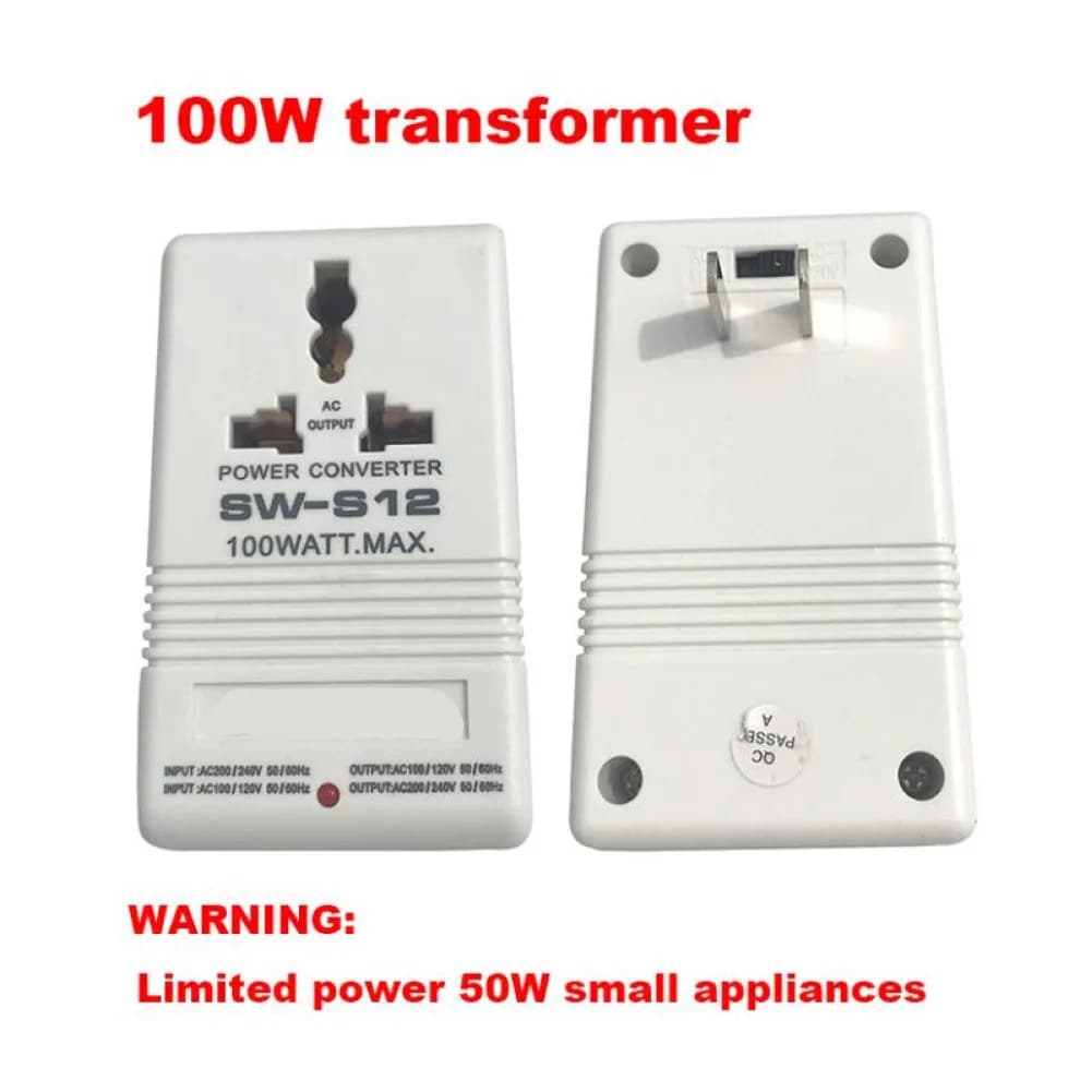 Convertitore di Tensione da Viaggio 100W, Trasformatore Step-Up/Step-Down 110V/120V a 220V/240V, Convertitore di Tensione a Doppio Canale