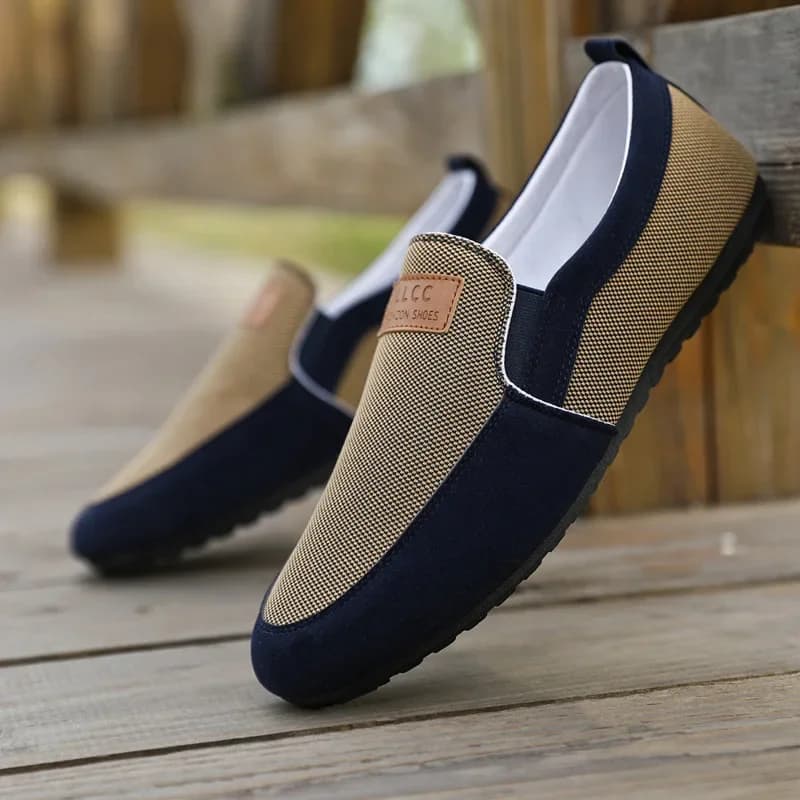 Scarpe da uomo Mocassini slip on casual Taglie forti Scarpe da guida in tela traspirante Scarpe da passeggio per ufficio antiscivolo 2024