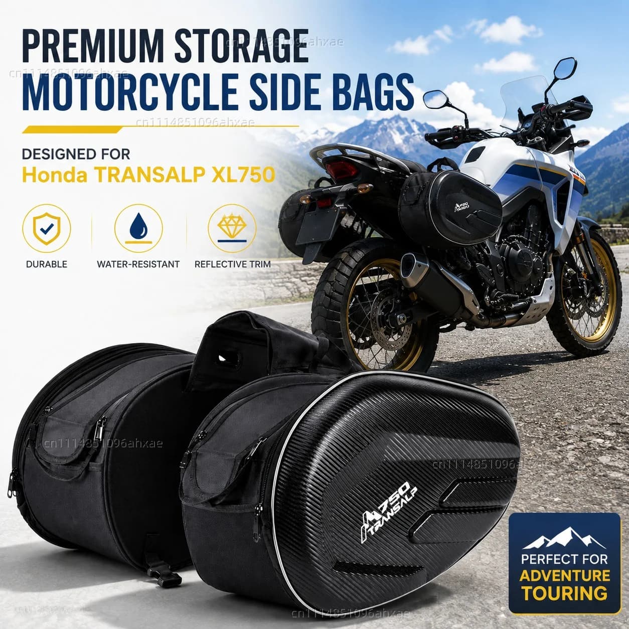 For Honda TRANSALP XL750 TRANSALP 750 TRANSALP750 2PCS Motorcycle Pannier Bags Luggage Saddle Bags Side Storage Fork Travel