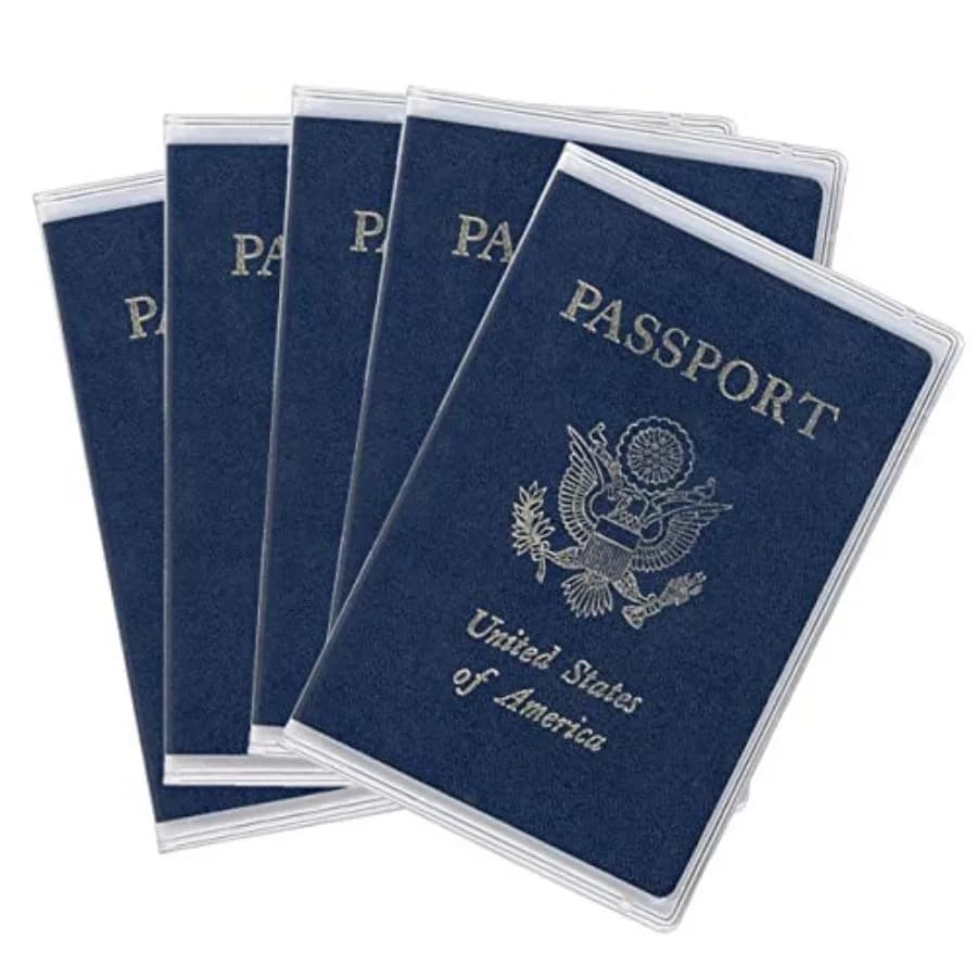 5 Pack Clear Passport Cover, Clear Passport Holder Travel Document Organizer, Plastic US Passport Hold