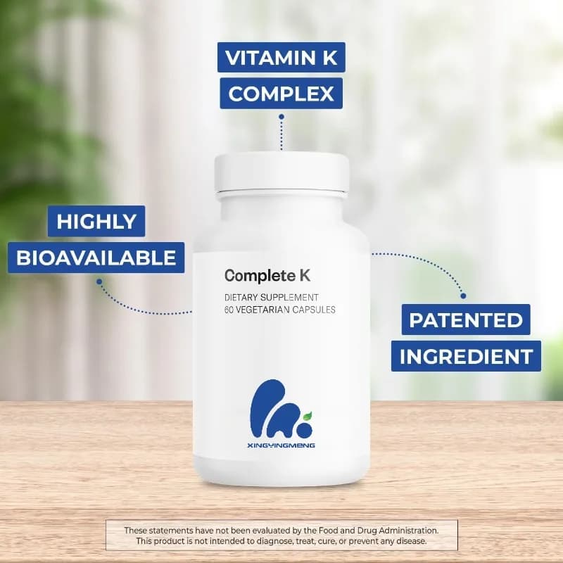 Integratore di Vitamina K a Spettro Completo Contenente K1 e K2 (MK4+MK7) - Supplemento di Vitamina K a Spettro Completo | Capsule Vegetali Senza Glutine e Non OGM - 60 Capsule Vegetali