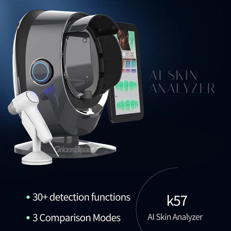 K57 AI Skin Scanner 3D Microscopic Hair Facial Skin Analyzer Pigment Acne Wrinkle Moisture Detection Beauty Salon Equipment