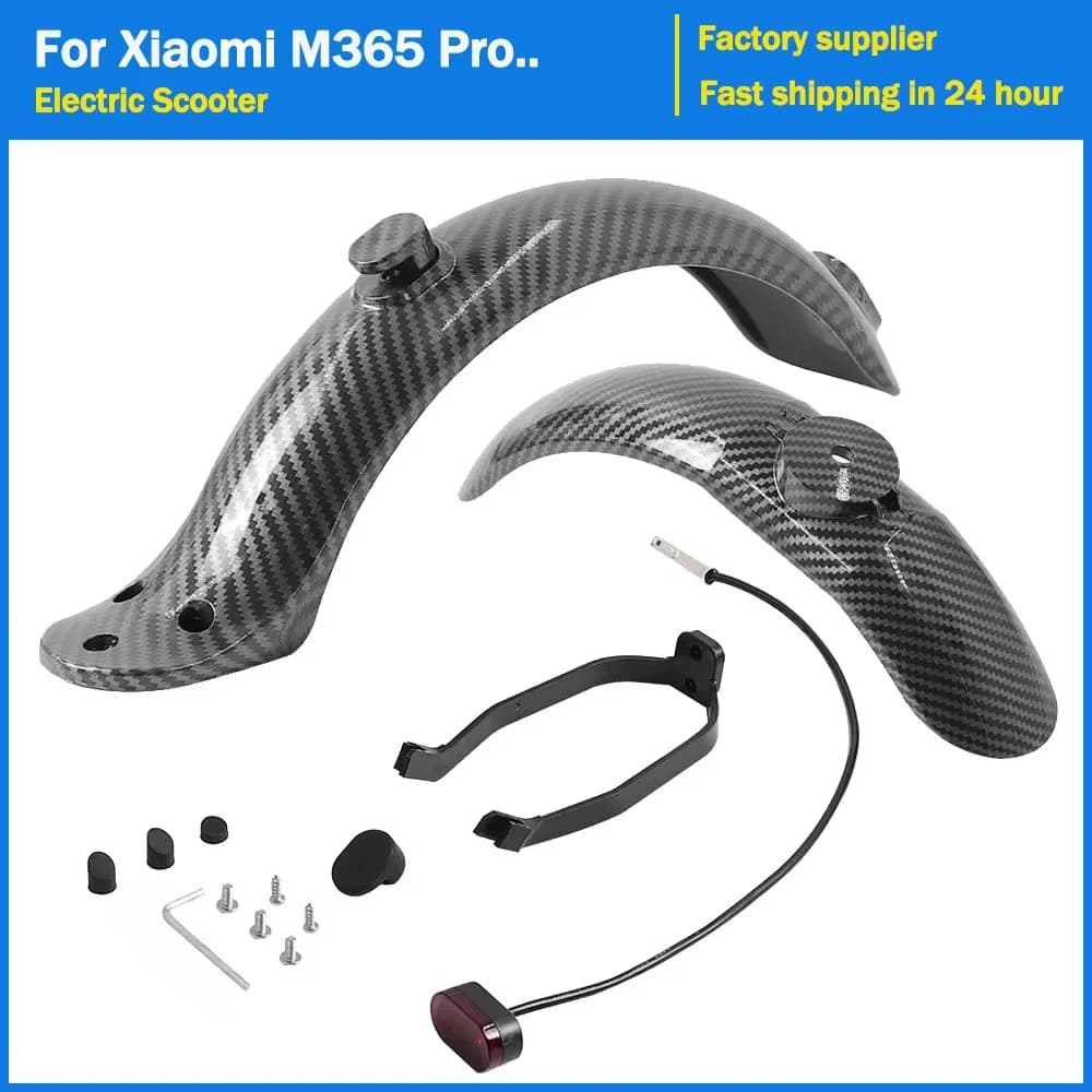 Kit parafango in fibra di carbonio per scooter elettrico Xiaomi M365 /M365 Pro Set di staffe antispruzzo per parafango posteriore durevole e premium