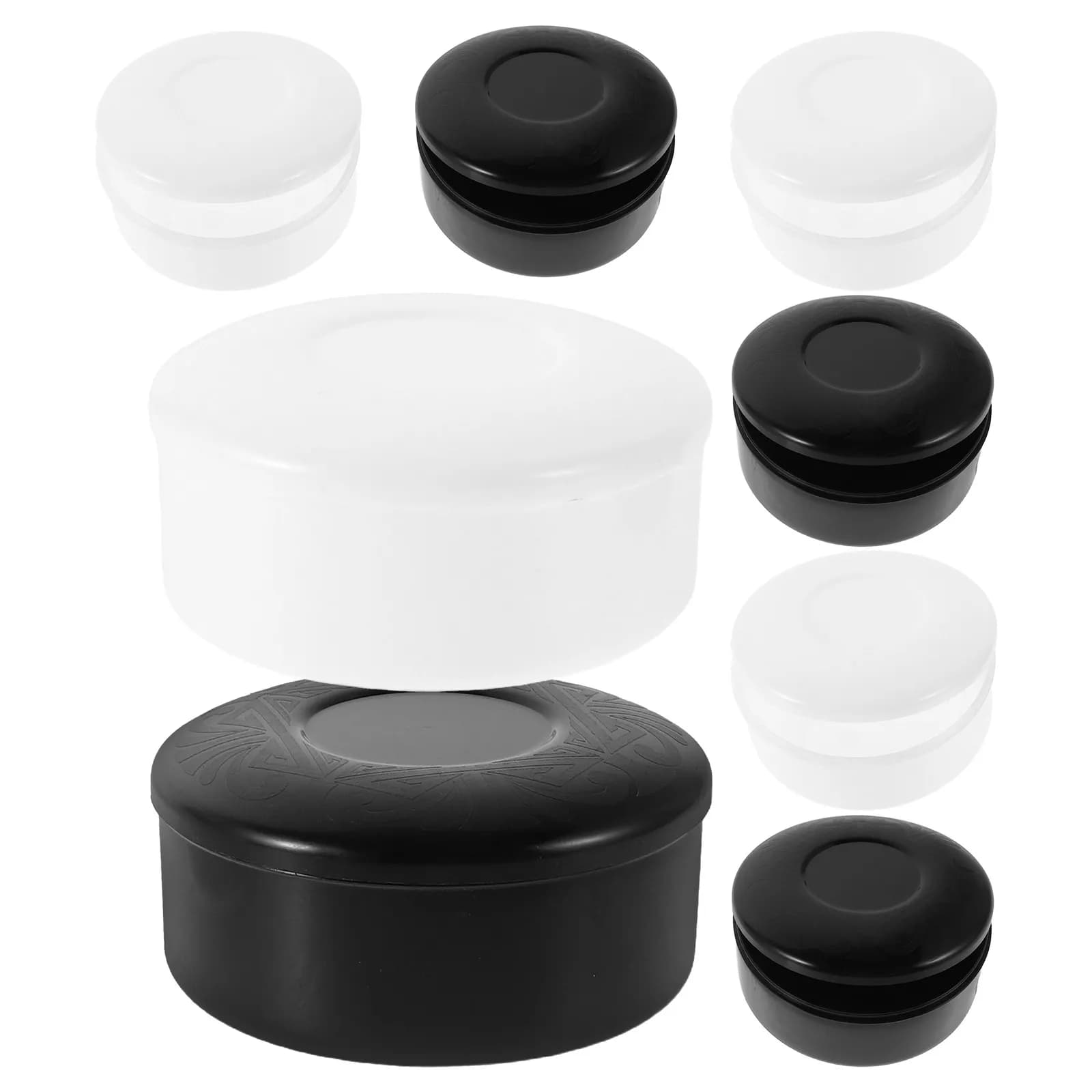 4 Paia di Scatole Porta Pezzi Go e Scacchi, Contenitore Portatile Nero e Bianco, Custodia Organizzatrice in Plastica per Pezzi da Gioco