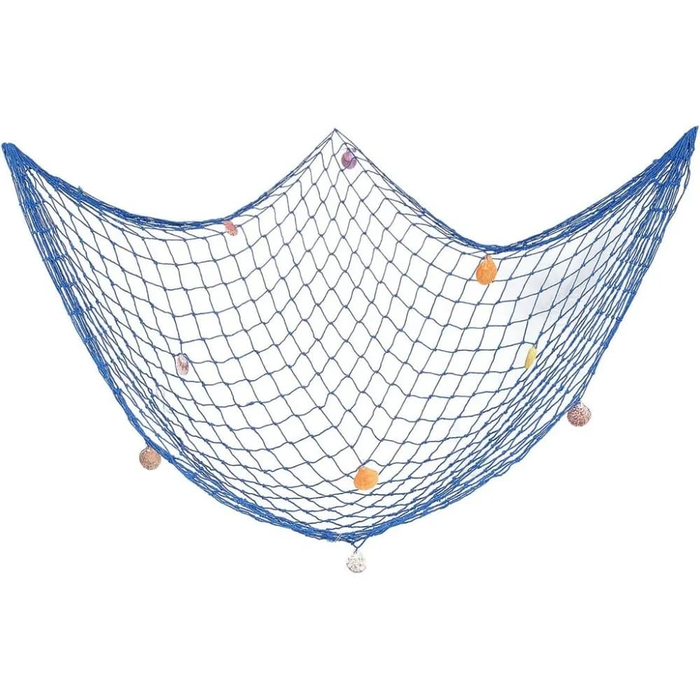 1PCS 79x40 Inches Decorative Fishing Net Wall Decor with Seashells Beach Theme Decor for Party Home Bedroom Mediterranean