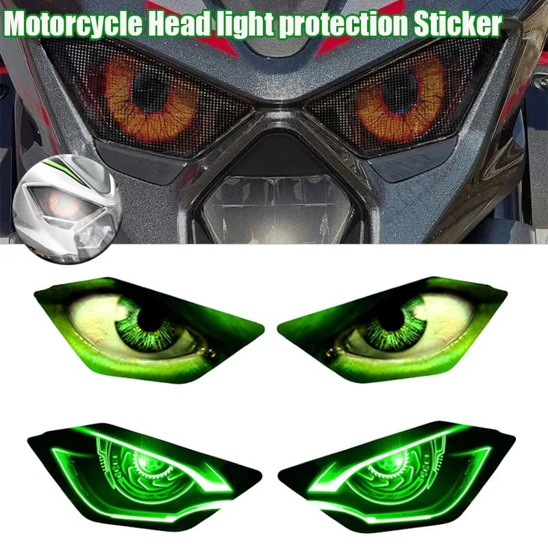 1 paio di adesivi Cool Eye per moto, impermeabili, facili da applicare e durevoli, per la decorazione autoadesiva del faro modificato