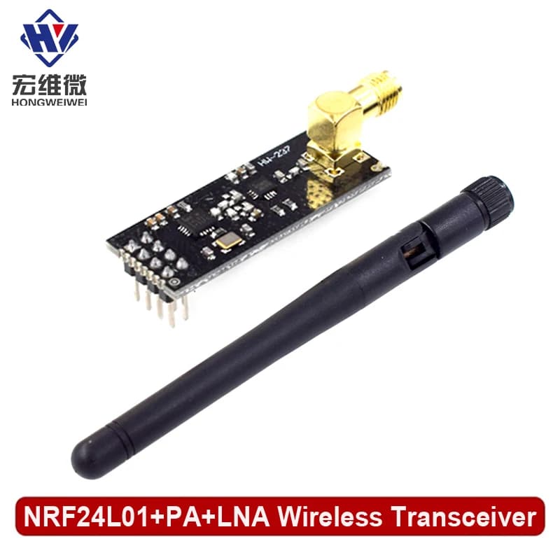 Modulo ricetrasmettitore RF ricetrasmettitore wireless NRF24L01+PA+LNA 2.4G 1100m con antenna e NRF24L01+ adattatore breakout con 3,3 V