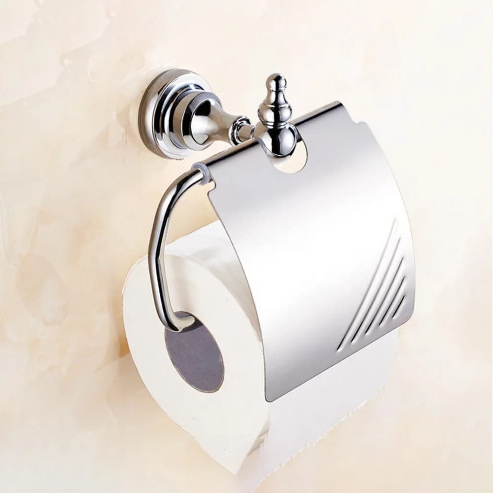 Bathroom Accessories Polished Chrome Brass Wall Mounted Toilet Paper Roll Holder aba904