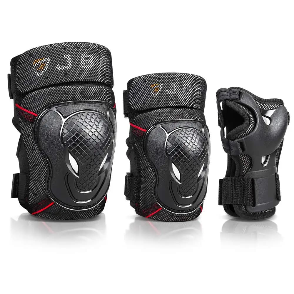 Set di Protezioni per Ginocchia, Gomiti e Polsi per Adulti e Giovani, Ideale per Ciclismo, Equitazione e Sport Multifunzionali