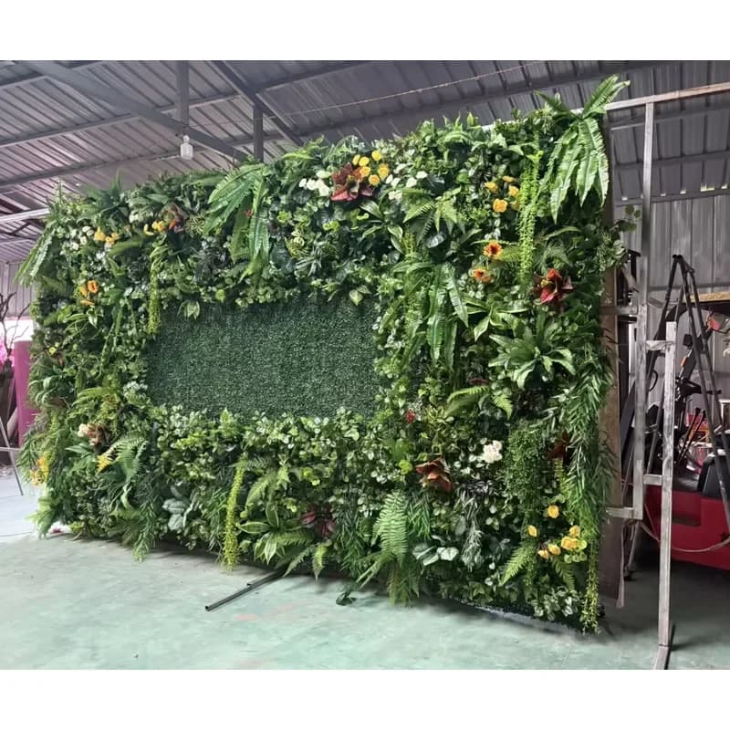 Artificial Green Wall Decorative Outdoor Resistant Grass Boxwood Hedge Decoration Plant Wall VerticalGarden