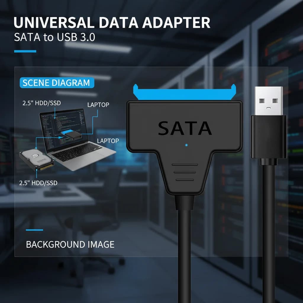 USB 3.0 Type C cable to SATA Adapter 22 Pin 6Gbps for HDD SSD External 2.5 Inch for PC