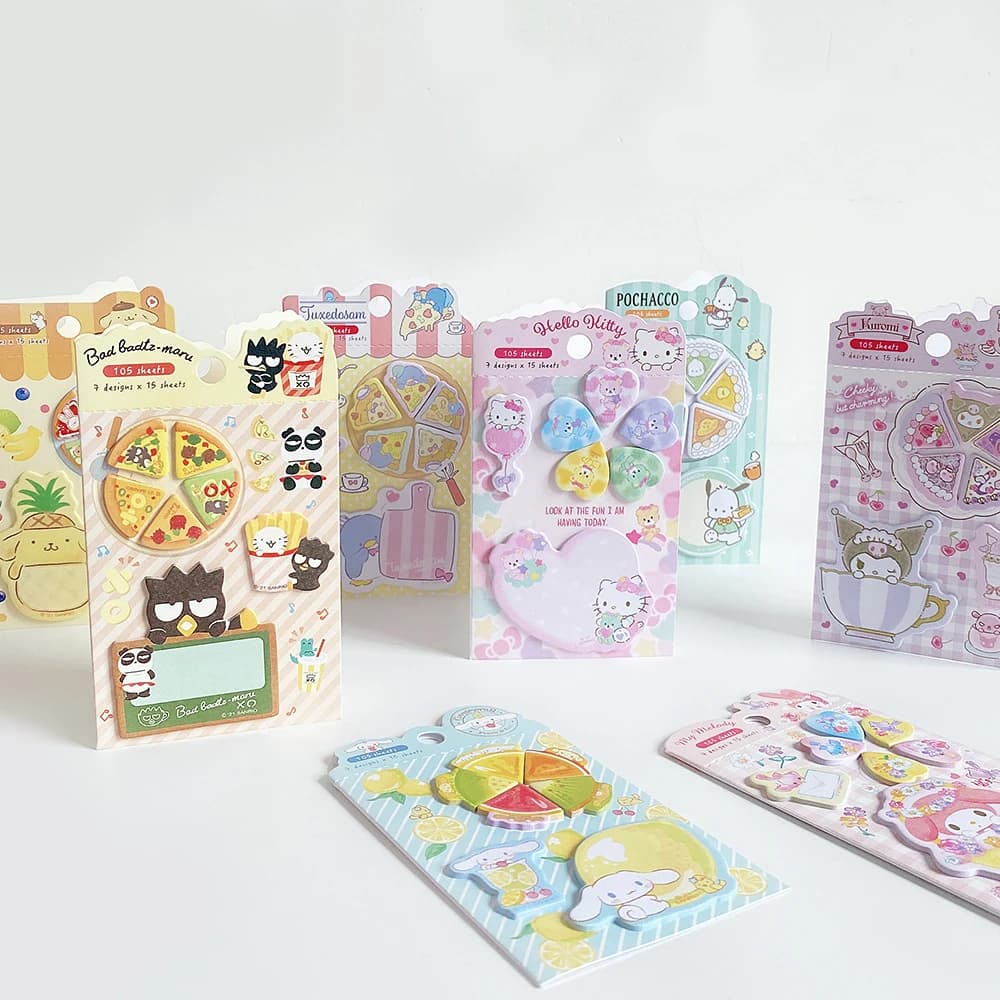 105 fogli Kawaii cartoon animali note appiccicose appunti diario fiocchi fissi Scrapbook decorativo simpatico cartone animato N Times appiccicoso
