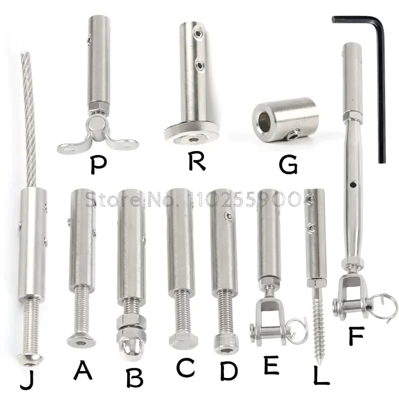 1 pz 304 In Acciaio Inox Cavo Ringhiera Raccordi Filettatura Cavo Tenditore Ricevitore Terminale Estremità Toggle Ancoraggio Croce Clip Morsetto