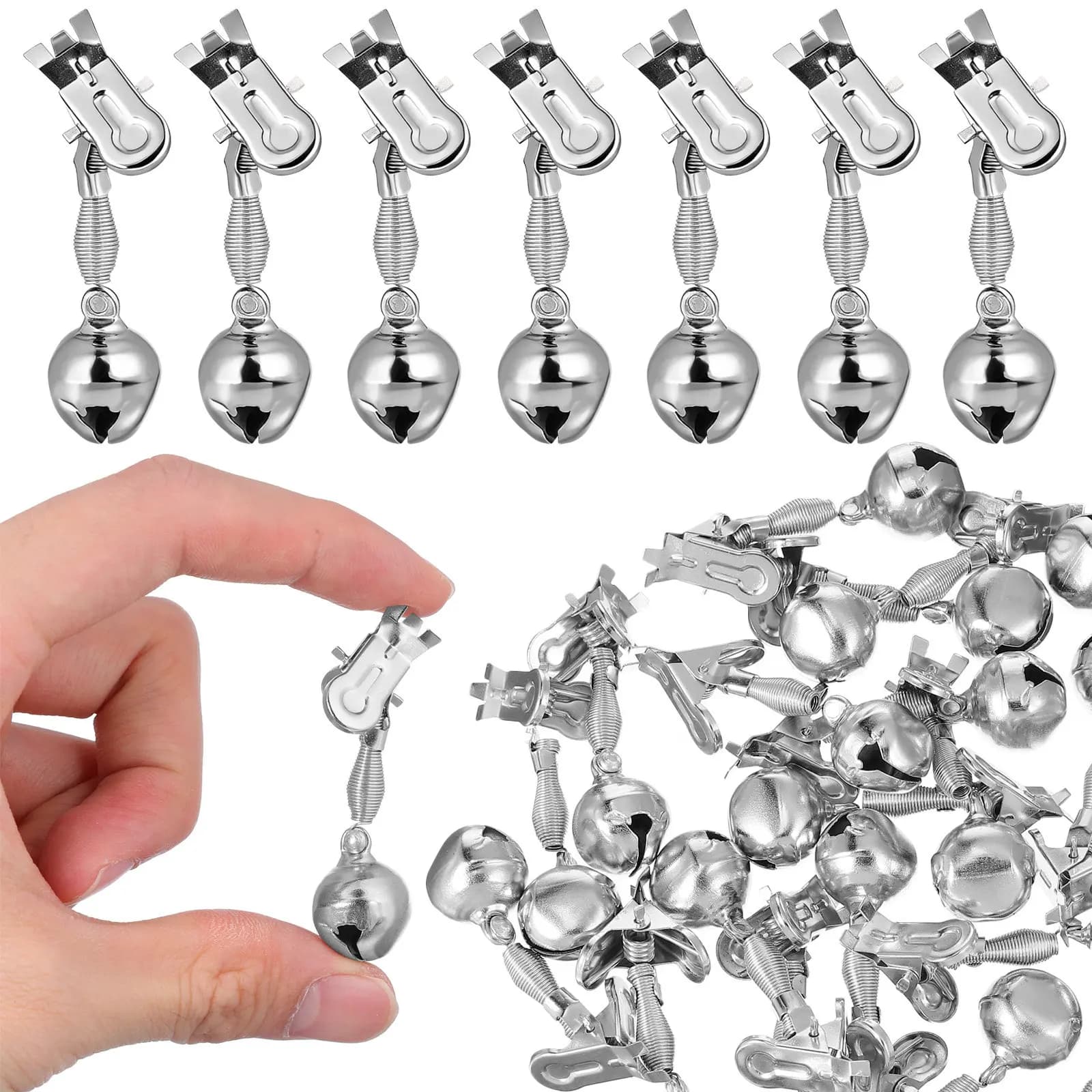 20 Pezzi Campanelli Metallici da Pesca per Canne, Allarmi di Abboccata, Attrezzatura per la Pesca in Mare, Strumenti di Avviso, Gadget e Forniture per la Pesca
